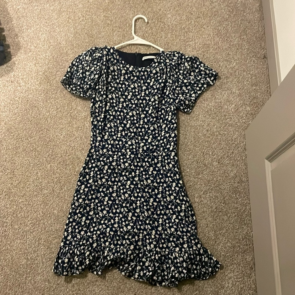 Short blue and white floral reformation dress
